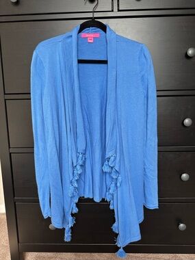 Lilly Pulitzer Catriona Tassel Cardigan in Bennet Blue, Size S